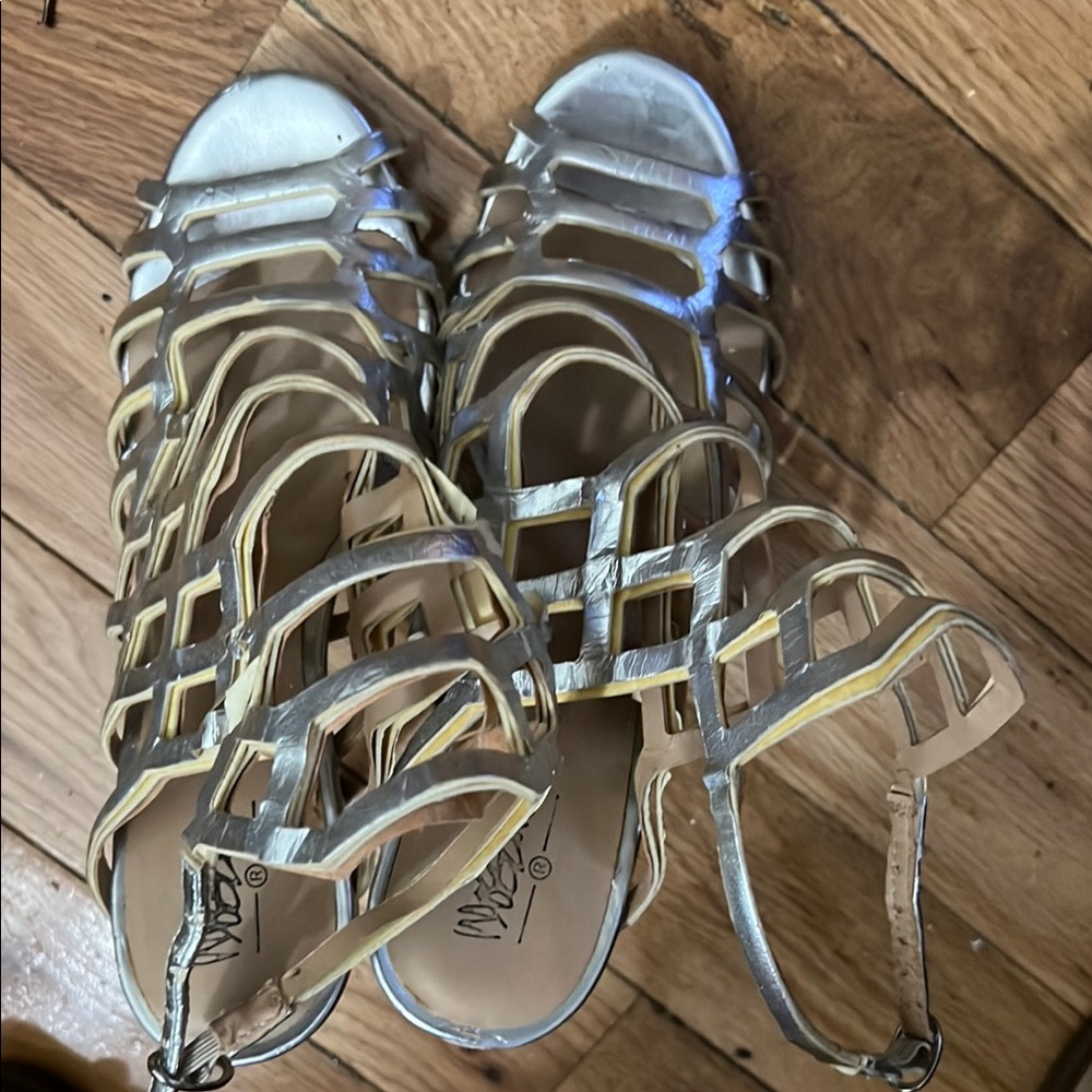 Mossimo Supply Co Silver Gladiator Sandals